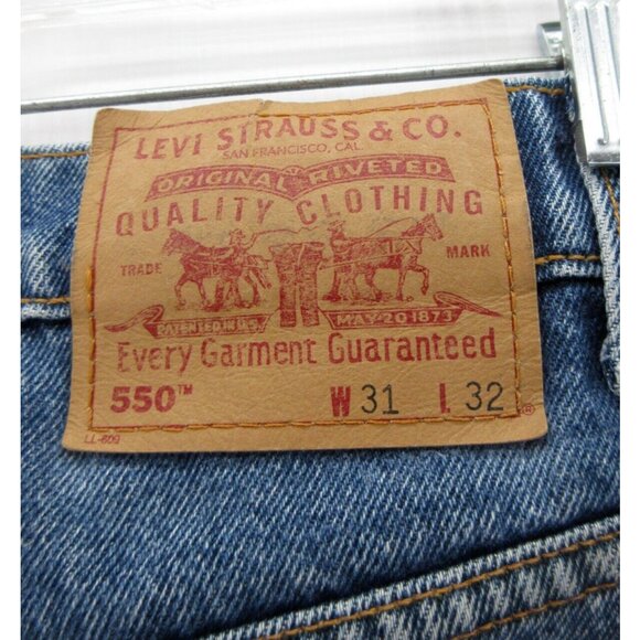 VINTAGE Levis 550 Jeans 31X32 Relaxed Fit 90s Red Tab Denim Pants * - Picture 9 of 14